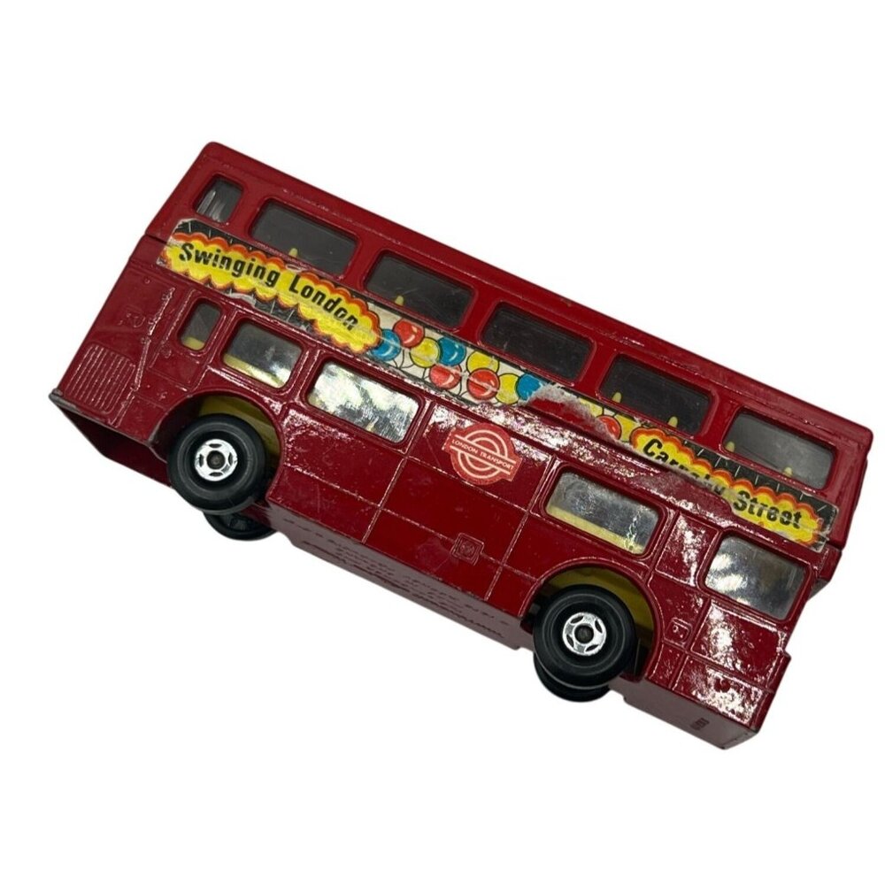 70s Matchbox Red Double Decker Bus Metal Toy Model The Londoner Swinging Carnaby - Picture 5 of 15